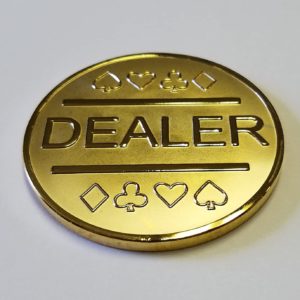 Gold Plated Metal Dealer Button