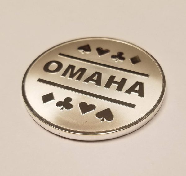 Omaha & Texas Hold'em Silver Plated Metal Dealer Button - Image 2
