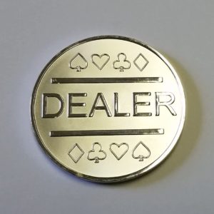 Silver Plated Metal Dealer Button