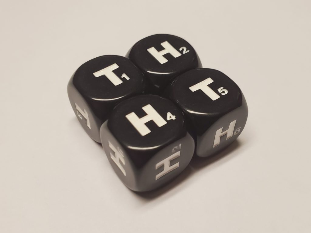 Heads and Tails Dice (Black) Rook Robot Gaming