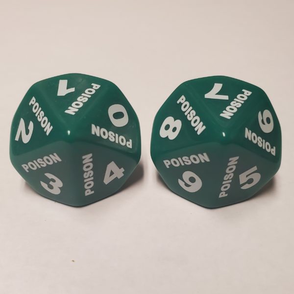 Oversized Large Poison Spindown d10 (2 Pack) - Image 2