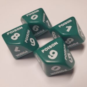 Oversized Large Poison Spindown d10 (4 Pack)