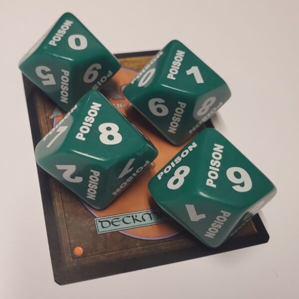 Oversized Large Poison Spindown d10 (4 Pack) - Image 3