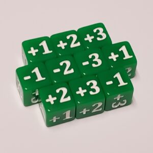 Minimalist Stats Modifier Dice (Green)
