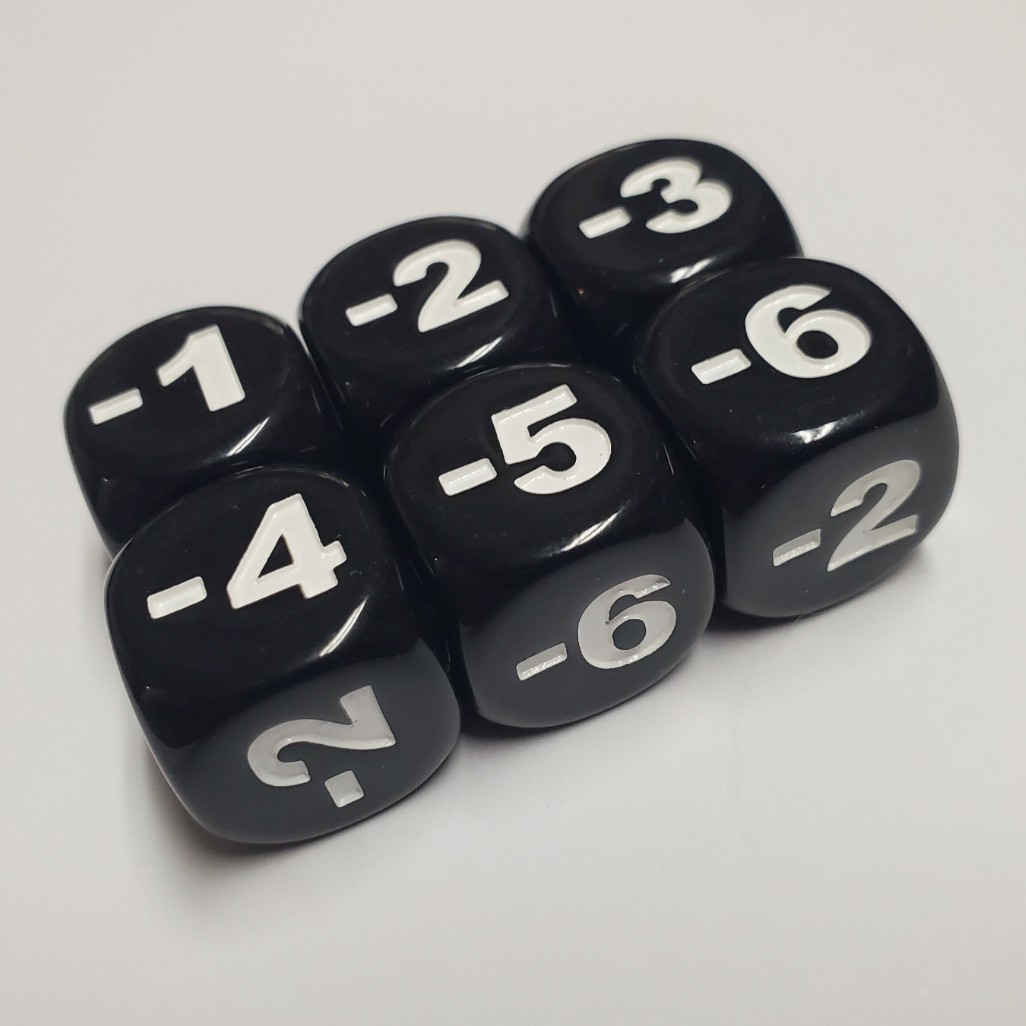 Negative Dice, Dice With Negative Numbers 1 to 6 - Image 4