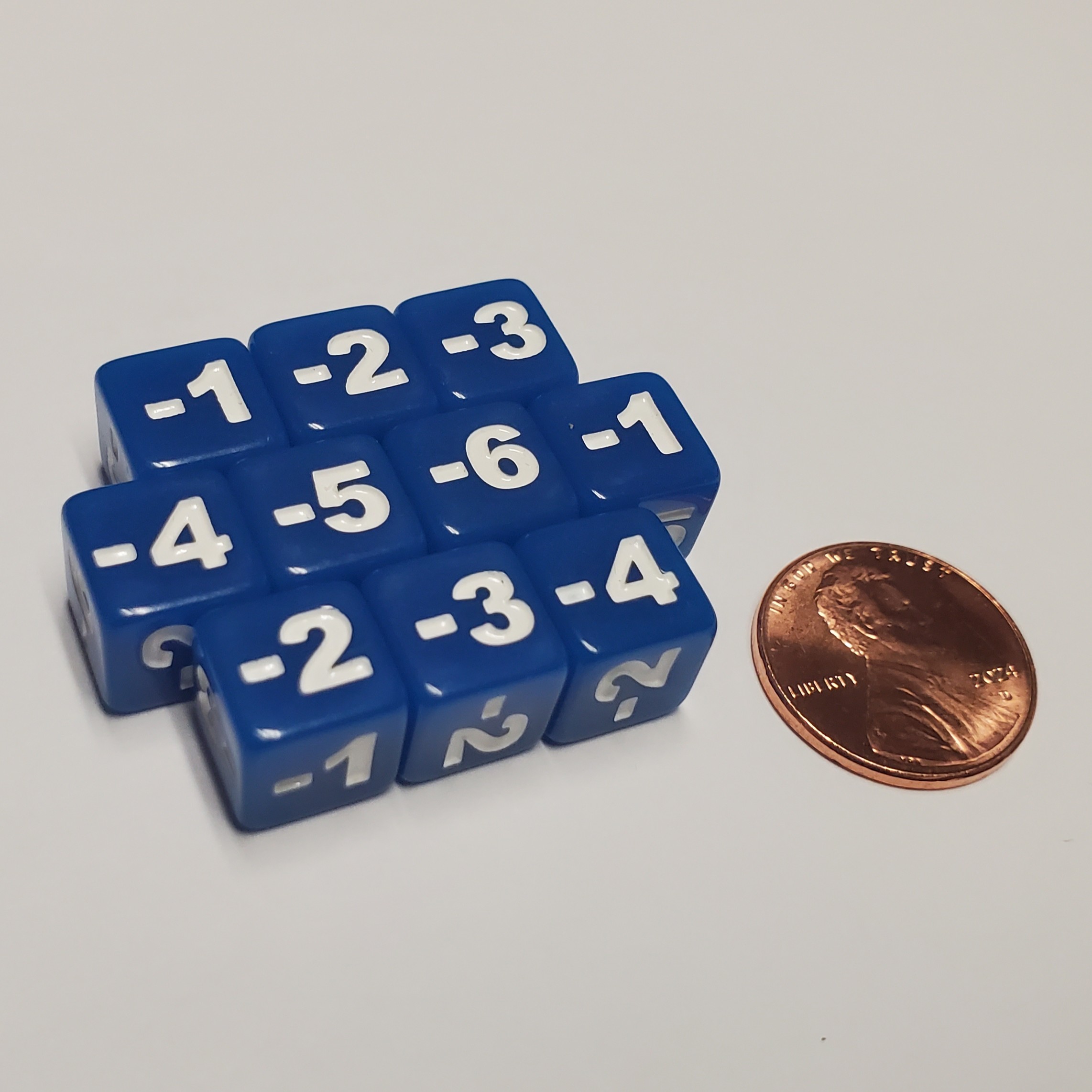Minimalist Negative Stats Modifier Dice (Blue) - Image 2