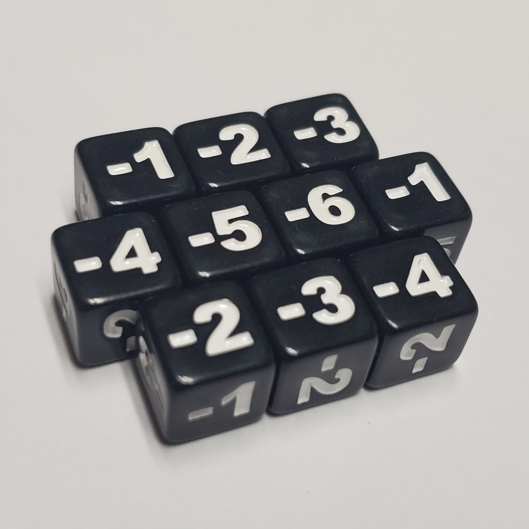 Minimalist Negative Stats Modifier Dice (Black) - Image 5
