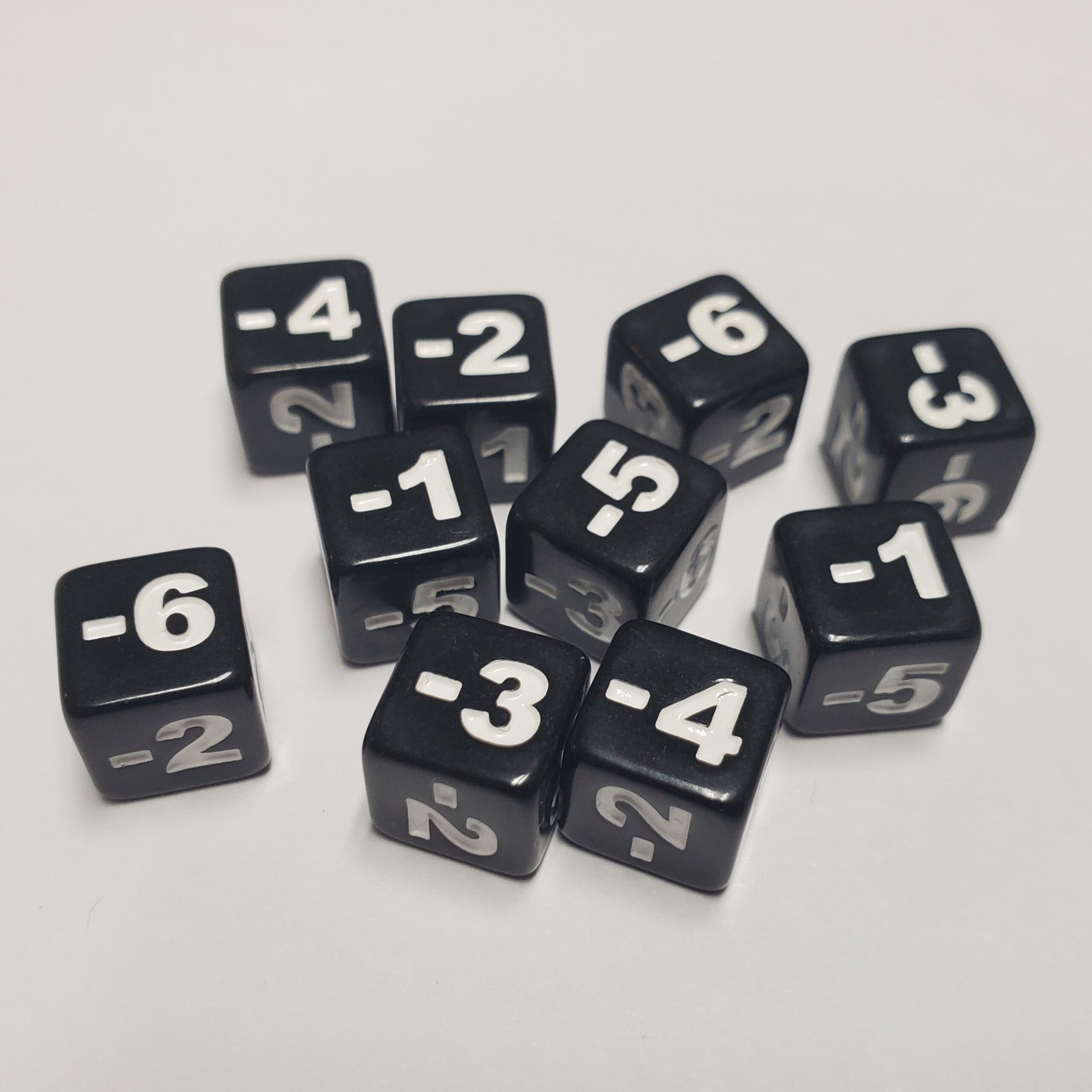 Minimalist Negative Stats Modifier Dice (Black) - Image 3
